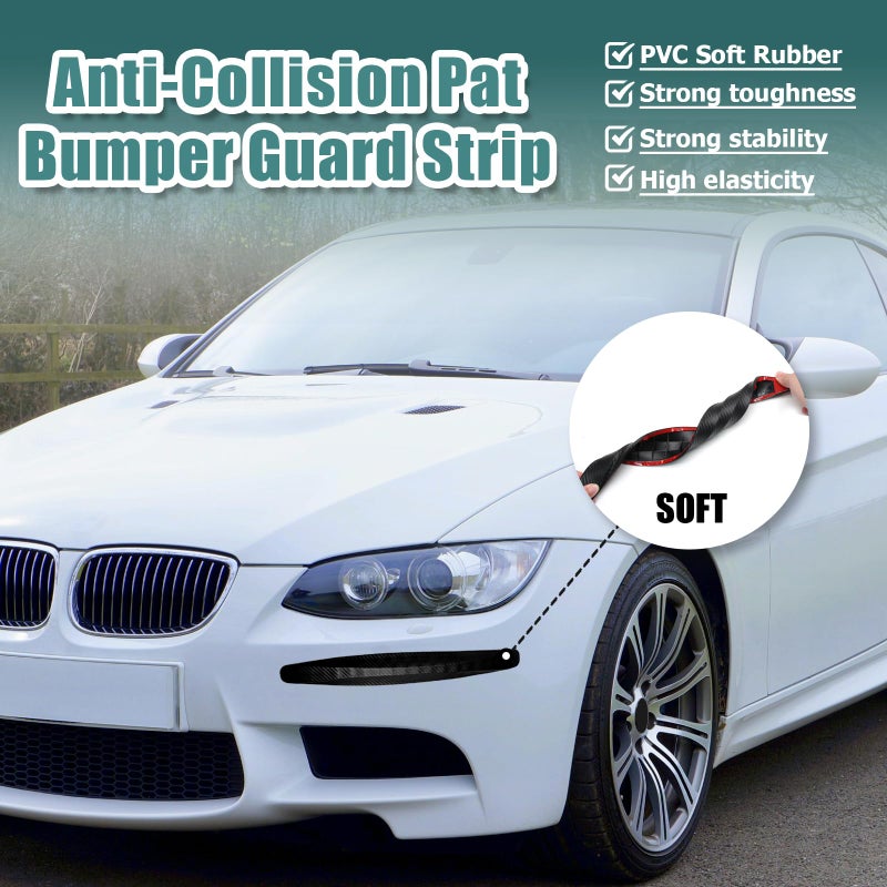 BokWin 4-Packs Black Anti-Collision Patch Bumper Guard Strip Anti-Scratch Bumper Protector Trim Universal for Cars SUV Pickup Truck - Image 3
